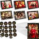 Zhanmai 570 Pcs Christmas Photo Frame Greetings Cards with Envelopes and Stickers, Christmas Cards with Photo Insert Bulk for 4'' x 6'' Picture Xmas Party Favors Supplies Decorations