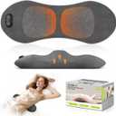 Smooth Triple Fusion Back Massager, with Heat, Vibration & Lumbar Traction - Deep Tissue Lumbar Pillow for Lower Back Pain Relief, Relaxation for Home, Office - Corded Electric Dark Gray