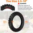(2 Set) 2.5-10" Off-Road Tire and Inner Tube Set - Dirt Bike Tire with 10-Inch Rim and 2.5/2.75-10 Dirt Bike Inner Tube Heavy Duty Compatible with Honda CRF50/XR50, Suzuki DRZ70/JR50 and Yamaha PW50