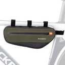 ROCKBROS Bike Frame Bag Bike Handlebar Bag Bike Bag with Large Opening Zippers, Bike Pounch For Mountain Road Bike, Quick Release 1.5L, olive drab, 30120079001-YXUS