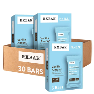 RXBAR Protein Bars, 12g Protein, Gluten Free Snacks, Vanilla Almond (6 Boxes, 30 Bars), BB Date: Aug 22 2025