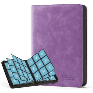 Trading Card Binder, 9 Side Loading Pocket Card Album Hold Up to 540 Cards, Zipper Binder for Cards Collection, TCG Card Holder for Game Card, Sports Card, Yugioh, MTG etc.Purple