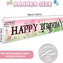 Pink And Green Movie Theme Birthday Banner, Magical Good And Bad Party Decor, Princess Girls Birthday Party Supply, Halloween Bday Banner