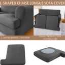 molasofa T Cushion Loveseat Slipcover with 2 Individual T Cushion Shape Seat Covers for Home Dcor, 3 Pieces Stretchable, Washable, Non-Pilling, Non-Slip Loveseat Covers (Loveseat,Dark Gray)