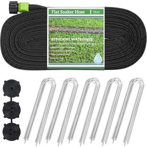 GREEN MOUNT Garden Soaker Hose 1/2" x 75 ft Drip Hoses Heavy Duty Save Water For Vegetable