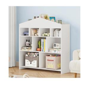 IDEALHOUSE Toy Storage Organizer 9-Cubby Kids Bookshelf 40.7in Width White Bookcase Toddlers Playhouse Cabinet Shelf for Boys Girls Wooden Cubby Storage Toy Shelf for Playroom, Nursery, Kids Room