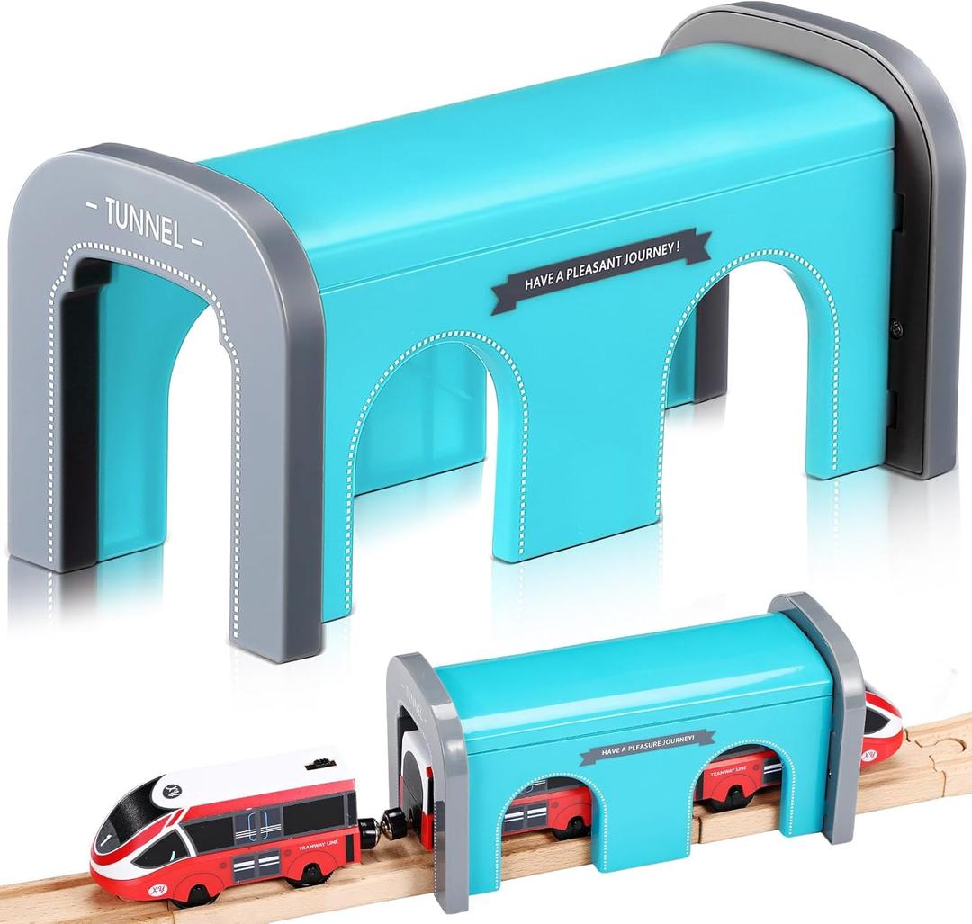 Train Tunnel Train Track Accessories Tunnel Model Plaything for Most Railroad Sets(Blue)