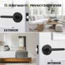 Goldenwarm 1 Pack Black Door Handle, Matte Black Privacy Interior Door Levers, Indoor Door Lever for Bedroom, Bathroom, Heavy Duty Zinc Alloy