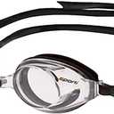 Sporti Unisex Adult Antifog Optical Goggle, Swimming Goggle -1.5D to -8.0D, Antifog Swim Goggles for Men & Women, Anti UV (Negative 4.0, S2 - Clear Lens/Black Frame)