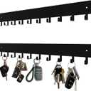 Key Holder for Wall (2 Sets),Black Metal Key Holder Wall MountKey Hooks with 10 Hooks,Suitable for Living Room, Kitchen,and Office (14 Inches)