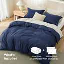 Bedsure Duvet Cover Full Size - Soft Double Brushed Bedding Set for Kids & Adults, Zipper Closure, 3 Pieces, Includes 1 Duvet Cover (80"x90") & 2 Pillow Shams, NO Comforter, Navy Blue