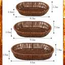 Wicker Baskets,3 Pack Handwoven Bread & Food Serving Baskets, Tabletop Storage Bins, Fruit & Vegetable Baskets, Decorative Home, Restaurant, Bakery, Rustic Sundries Storage (11'',9.4'',8.3'')
