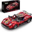 1:18 Technic Super Sports Cars Model Sets - 426 PCS Red MOC Building Block Car Raceing Engineering Toys - Gift Idea for Adults Boys Girls for Play and Display Collection