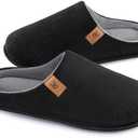 VeraCosy Men's Cozy Slip-on Slippers Corduroy Memory Foam Indoor House Shoes, 13-14