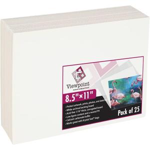 Viewpoint Foam Backing 8x5x11" 1/8 in Thick 25-Pack, Acid-Free Pre-Cut Picture Frame Backing Board, Assorted Size Mat Board Sheets, WhitePolystyrene Foam Core for Professional Photo & Print Display
