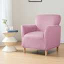 MIFXIN Banquet Armchair Slipcovers Chair Cover Velvet Stretch Armchair Sofa Cover 1 Piece Spandex Elastic Furniture Protector Couch Slipcover for 1-Seater Sofa with Arms (Pink)