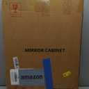 Bathroom Medicine Cabinet with Beveled Edge Mirrored Door 16 x 22 inch, Recessed or Surface Mount, with Adjustable Glass Shelves (Matt White)