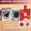 New 4 in 1 Router Milling Groove Bracket, Aluminum Alloy Router Circle Cutting Jig, Multifunctional RouterGuide for Cutting Circles, Adjustable RouterJig Tool for Woodworking (Rose Red)