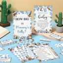 Funnymoom 426 Pcs Cowboy Baby Shower Games Set-8 Games, Includes Baby Shower Bingo, Price is Right, Guess Who, Word Scramble, Prediction and Advice, How Big is Mommy's Belly, Don't Say the Words
