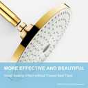 OFFO Shower Arm with Flange, Bright Gold 24 in Ceiling Mount Replacement Rain Shower Head Straight Arm Ceiling-Mounted For Fixed Shower Head & High Pressure Rain
