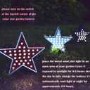 Star Solar Light Patriotic Decor for Outdoor-Garden,Patio,Tree,July 4th Country Star Indoor/Outdoor Memorial Day Decoration,Red