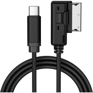 AMI MMI to USB-C Aux Cable,Nylon Braided Cord,for Apple iPhone 17 16 15 Series, 4FT Lenght,Compatible with VW,Audi A3/A4/A5/A6/A7/A8/S4/S6/S8/Q5/Q7/R8/TT 2011-2016