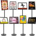 LElFlIDE 8 Pack Black 11.7 x 16.5" A4 Adjustable Pedestal Sign Holder