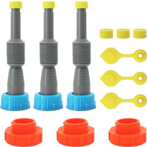 Gas Can Replacement Spout Kit,Gas Can Nozzle with Cap,Very Flexible Universal Spout with Tons of Accessories 3Pack