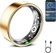 Mirlray Smart Ring for Women & Men, Smart Ring Health Tracker, Blood Oxygen & Heart Rate Monitor, Long Lasting Battery Sleep Ring, Waterproof Fitness Ring (Rose Gold, 10)