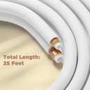 TURBRO 25 Ft. Mini Split Line Set, 1/4" & 3/8" O.D. Copper Pipes Tubing, Thickened PE Insulated Coil Copper Line for Mini Split or Heat Pump Air conditioner and HVAC with Fittings