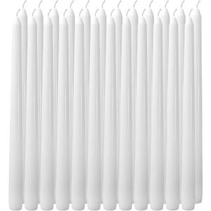 24 Pack White Taper CandlesTaper Candles 10 Inch DriplessUnscented & Smokeless Candlesticks Bulk7-8 Hours Long Burning Tall CandlesIdeal for Christmas Weddings Parties Dinner