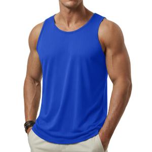 Cotrasen Mens Tank Tops Moisture Wicking Sleeveless Shirts, ColorBlue, 2XL (Blue, XXL)
