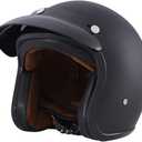 Harssidanzar Retro Motorcycle Helmet 3/4 Open Face Helmet Vintage Style for Men Women, DOT Approved CU601