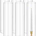 6 Pcs Hurricane Candle Holder Sleeve, H:14" D:4" Bottomless Glass Cylinder Candleholder Tall Clear Glass Cylinder Open Both Ends, Chimney Tube Cover, Open Ended Candle Shade