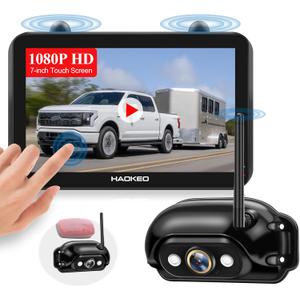 RV Backup Camera for Furrion Systems 7'' IPS Touchscreen Monitor RV Trailer Back Up Camera, HD Infrared Night Vision 1080P Wireless Rear View Camera Truck 5th Wheel RV Camper Trucks HaoKeo