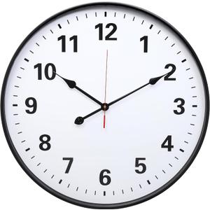 LEIKE Metal Large Wall Clock 24IN Black, Retro Silent Quartz Battery Operated, Decorative for Patio, Kitchen, Living Room, Bedroom, Pool