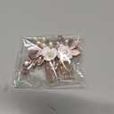 Missgrace Bridal Hair Accessories: Crystal Pearl Leaf Rhinestone Hair Comb, Gold Flower Side Clips for Brides and Women (Rose Gold Pink)