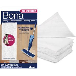 Bona Multi-Surface Floor Cleaning Pads - 18 Refills - Heavy-Duty, Disposable, Microfiber Pads for Easy Floor Cleaning