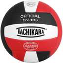 Tachikara Institutional Quality Composite Leather Volleyball, Royal-White (Scarlet/White/Black)