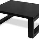CONSDAN Step Stool with Metal Frame, Solid Hardwood Step Stool for Toddler/Kids/Adult, Portable Stool for Bedroom Bathroom-Black