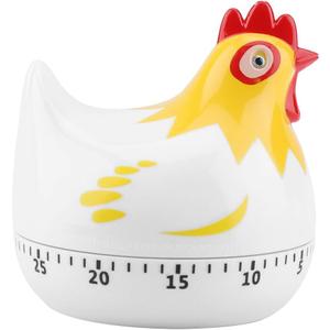 Cute Timers 60 Minutes Loud Alarm Manual Timer Chicken Cartoon Kitchen Cooking Timer Clock for Cooking Baking (White)