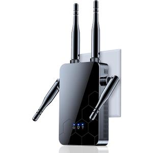 WiFi Extender Internet Booster, 10000 Sq.ft Long Range Repeater Wireless Routers Amplifier, Mesh Wi-Fi 80% Faster | Broader Than Ever, Support More Network Devices at Home, 1 Tap Setup