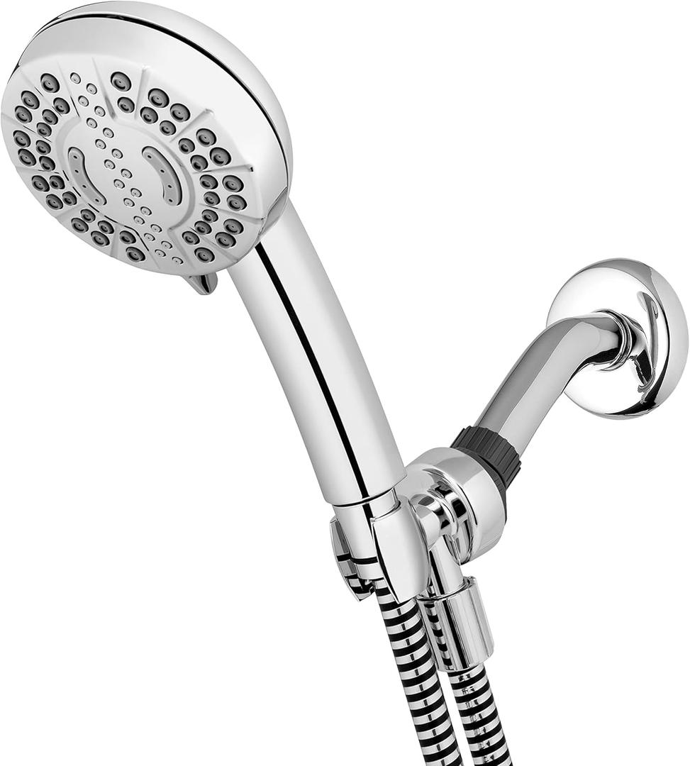 Waterpik 7-Mode Adjustable HairCare+ Hand Held Shower Head with PowerPulse Therapeutic Massage, Chrome, XPC-763E