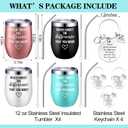 Geiserailie 8 Pcs Thank You Gift for Women Men Never Forget The Difference That You Make 12 OZ Stainless Steel Insulated Tumblers Keychain Appreciation Gift for Coworker Employee Boss (Classic Color)