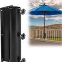 Patio Umbrella Holder, Adjustable Outdoor Umbrella Base, Metal Umbrella Clamp Mount Bracket Outdoor for Deck Railing,Courtyard,Garden (long)