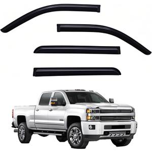 Window Visors Rain Guards fits 2014-2018 Silverado 1500 & GMC Sierra 1500, Out-Channel Window Wind Deflectors Vent Shades for 2015-2019 Silverado/GMC Sierra 2500 HD/3500 HD Crew Cab