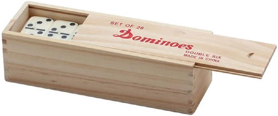 CHH 2311SW Double 6 Jumbo Ivory Domino with Spinners in Wooden Case, 8.75-inch Length