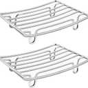 Bar Soap Dish Holder for Shower Bathroom Stainless Steel Rust Proof Self Draining, Chrome-2 Pack