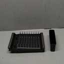 Pukomc Small Extendable Dish Drying Rack, Adjustable Dish Rack, Stainless Steel & Removable Cutlery Holder, for Compact Sink or Countertop Plate Rack, Space-Saving Collapsible Dishes Holder,Black