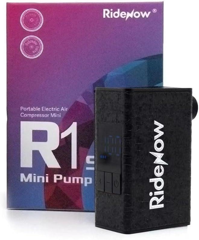 Ridenow Mini Pump Electric Bicycle Air Pump Bike Pump with LED Screen Auto Stop